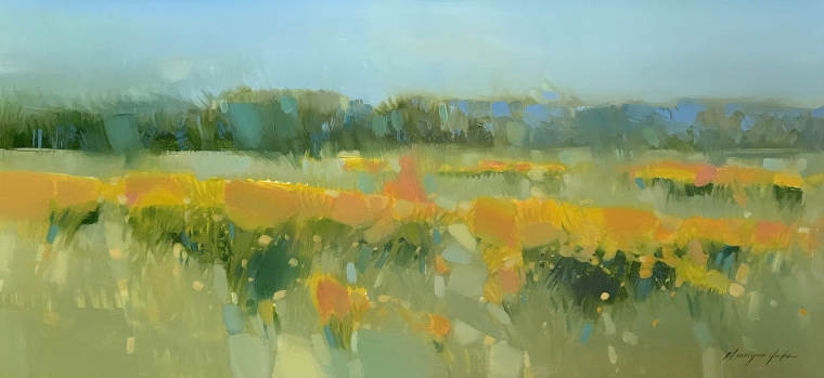 Meadow, Original oil Painting, Handmade artwork, One of a Kind